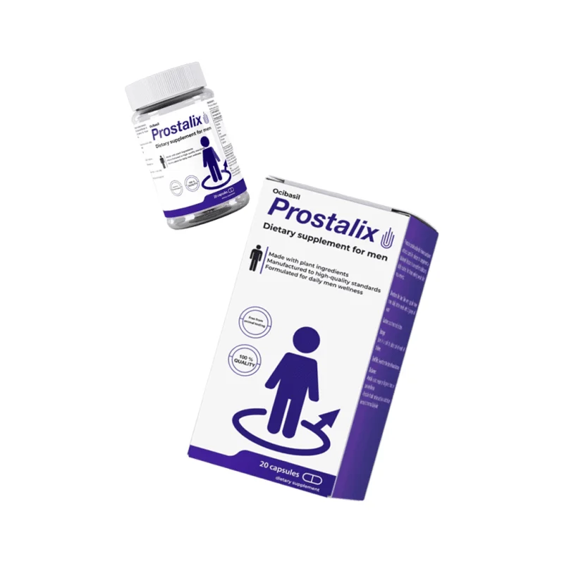Prostalix — bottle and box, dietary supplement for daily men wellness, 20 capsules